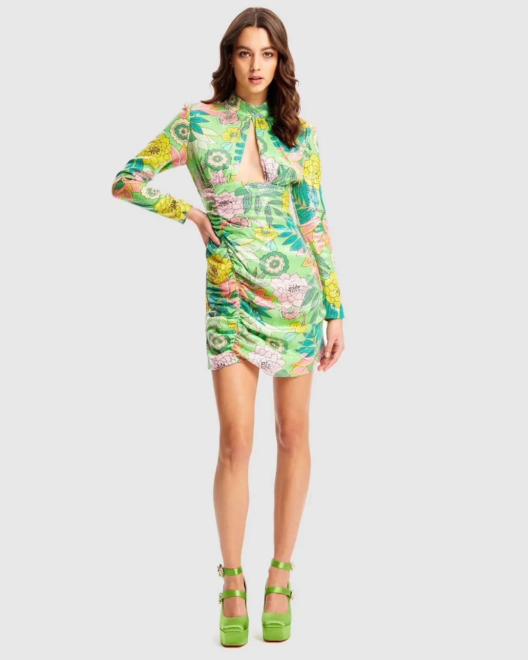 Alice McCall All That Glitters Mini Dress Green/Multi Size 12 for rent on The Volte - main image
