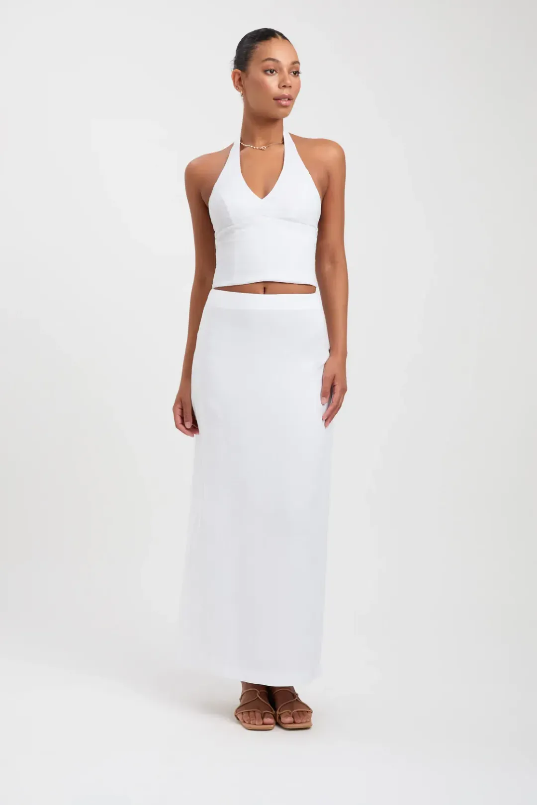 Kookai Tahiti Skirt & Top Set White Size 8 for rent on The Volte - main image
