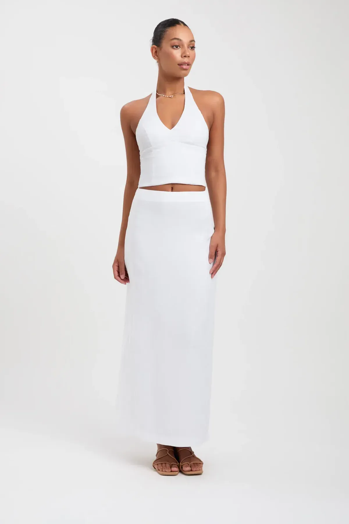 Kookai Tahiti Skirt & Top Set White Size 8 for rent on The Volte - main image