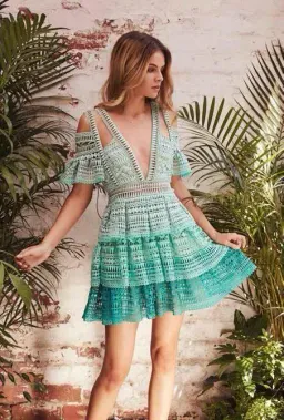 Thurley Wind Chimes Dress Ombre Green Mint Size 8 for rent on The Volte - image 1