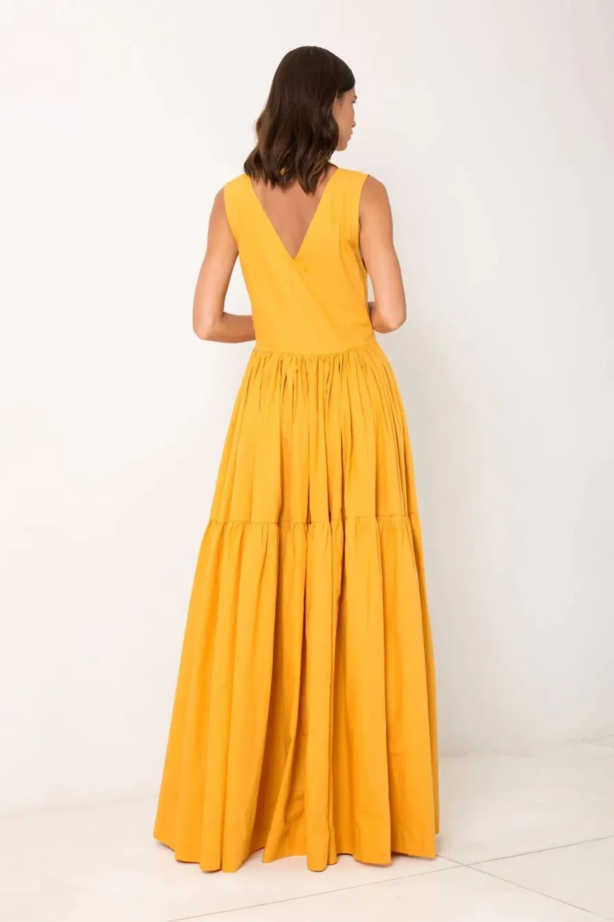 S/W/F Boutique V Neck Tiered Maxi Orange Size S / AU 8 - Image 2