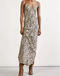 Nili Lotan Cami Gown Fall Leaf Print Brown Size AU 6 for rent on The Volte - image 1