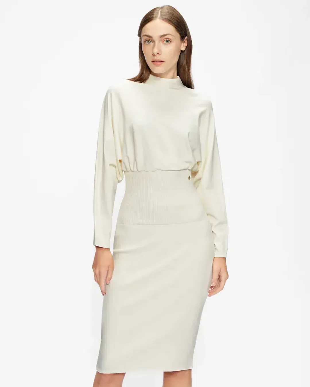 Ted Baker Alice Cocoon Midi Dress in Cream Size 1 / AU 8 for rent on The Volte - main image