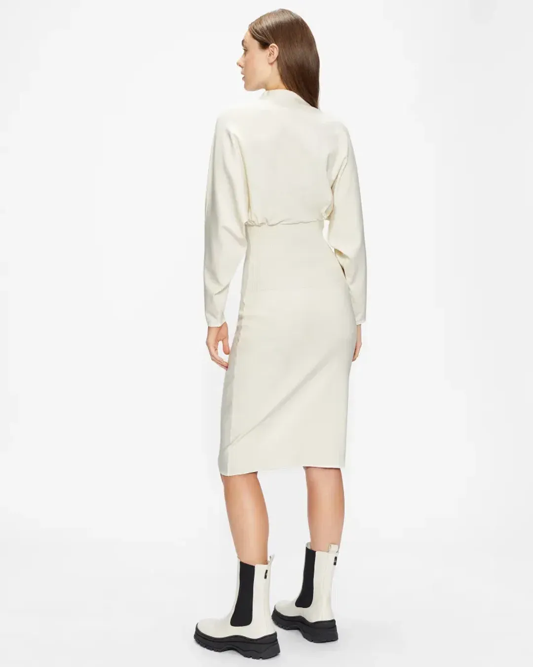 Ted Baker Alice Cocoon Midi Dress in Cream Size 1 / AU 8 for rent on The Volte - main image