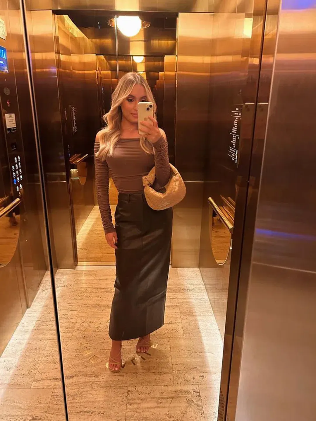 Bottega Veneta Mini Jodie in Almond for rent on The Volte - main image