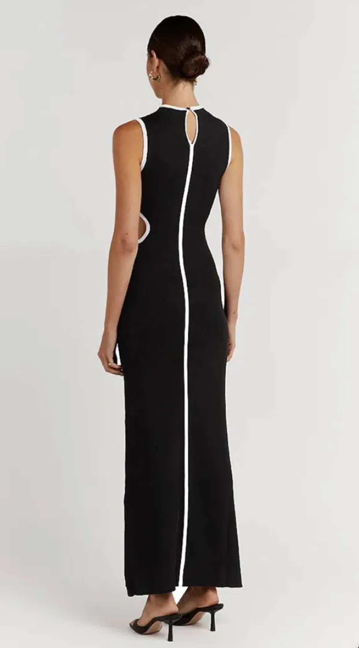 Dissh Binding Wheat Knit Midi Dress Black Size AU 10 - Image 2