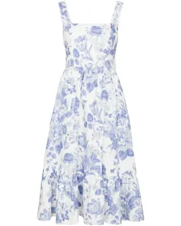 Reformation Square-Neck Tiered Midi Dress Floral Print Size AU 8 for rent on The Volte - image 3