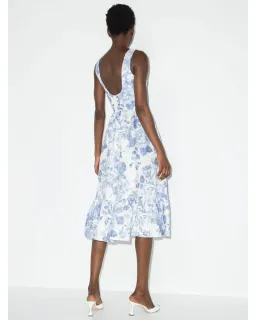 Reformation Square-Neck Tiered Midi Dress Floral Print Size AU 8 for rent on The Volte - image 2