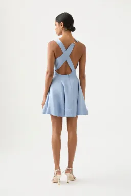 Aje Liberty Asymmetric Dress Blue Size AU 6 for rent on The Volte - image 2