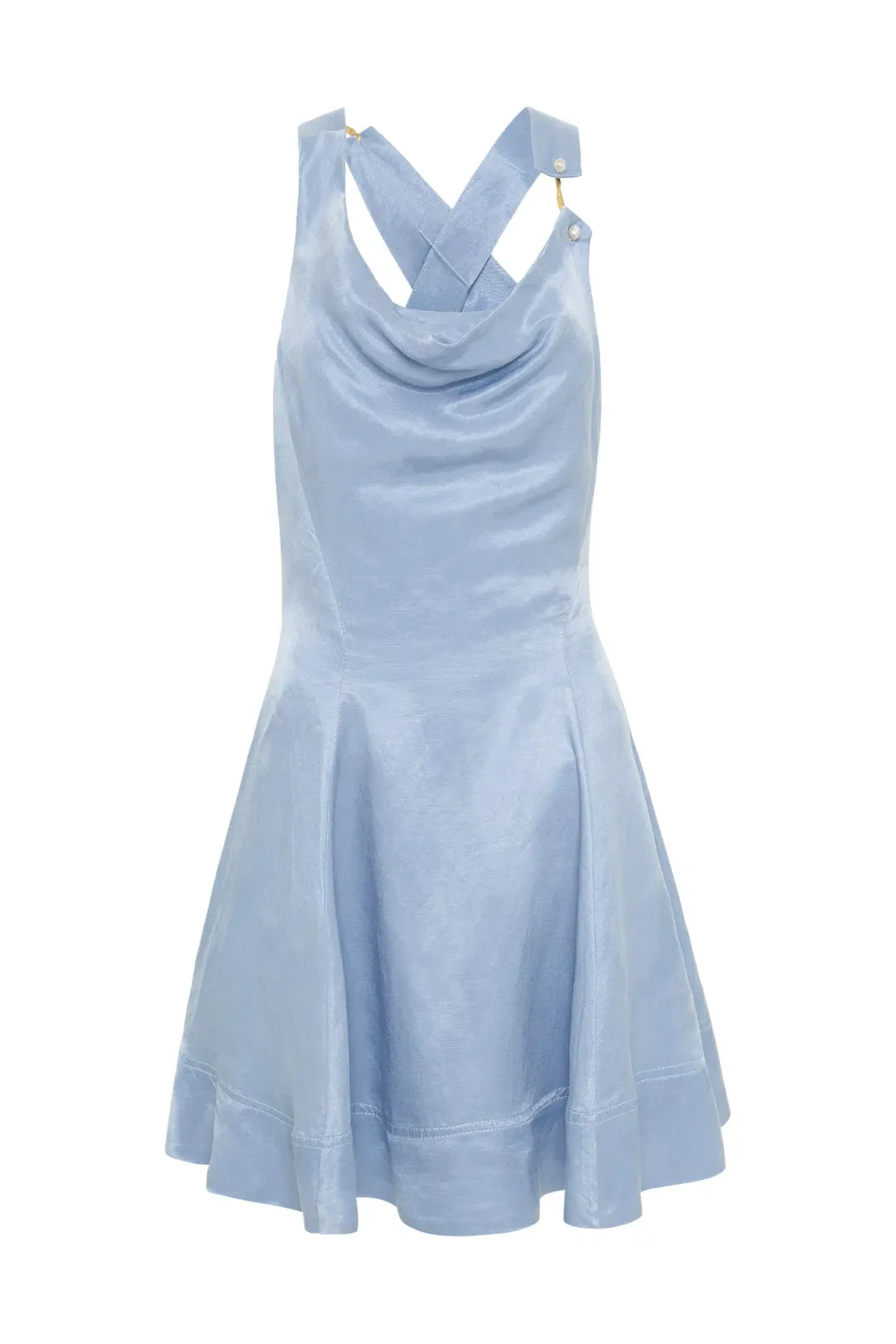 Aje Liberty Asymmetric Dress Blue Size AU 6 for rent on The Volte - main image