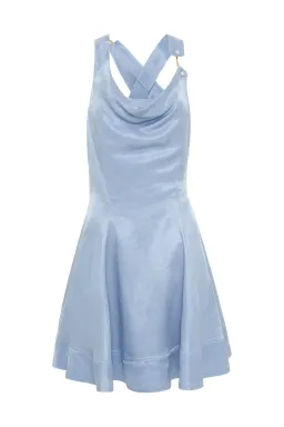 Aje Liberty Asymmetric Dress Blue Size AU 6 for rent on The Volte - image 3