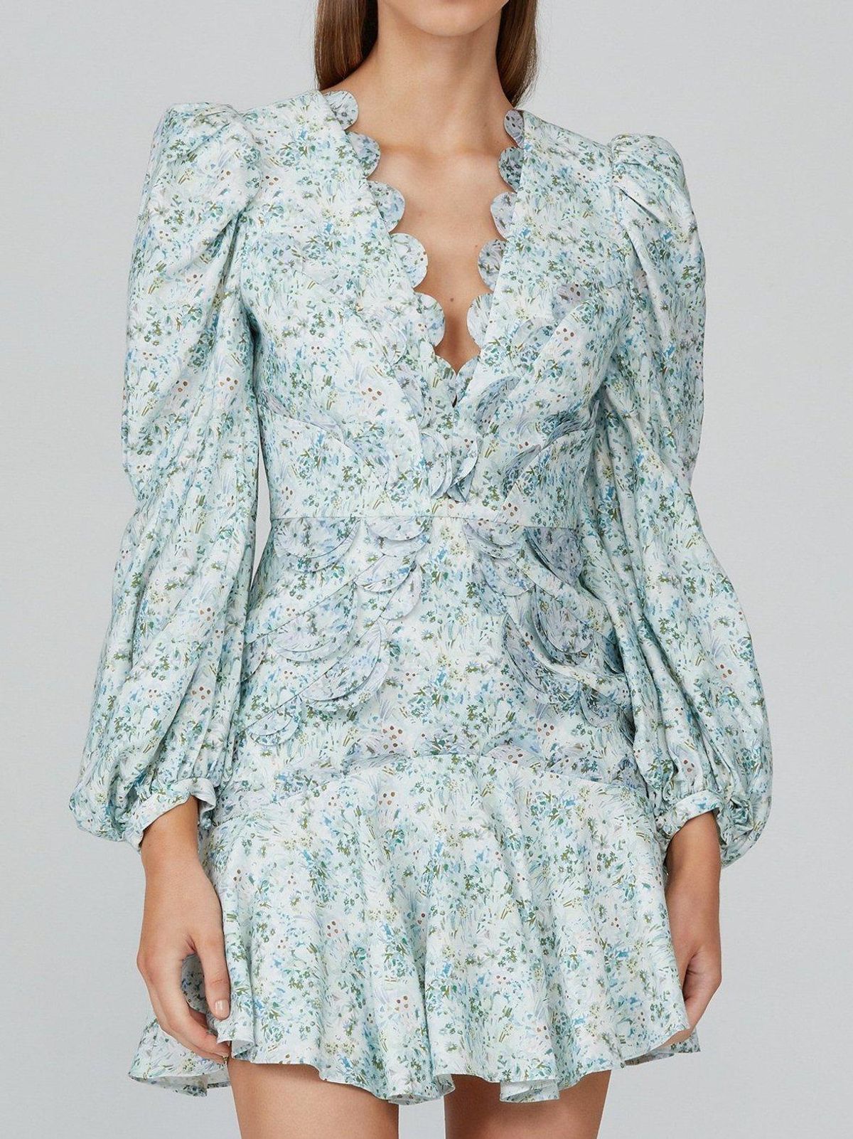 Acler Dixon Mini Dress Blue Floral Size AU 12 - Image 2