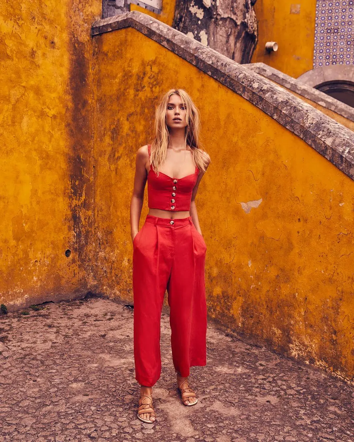 Kookai Bomba Top and Milly Pant Set in Red in Size 36/AU 8 - Image 1