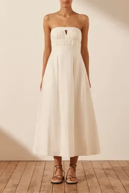 Shona Joy Akua Strapless Bustier Midi Dress Coconut Size 12 for rent on The Volte - image 2