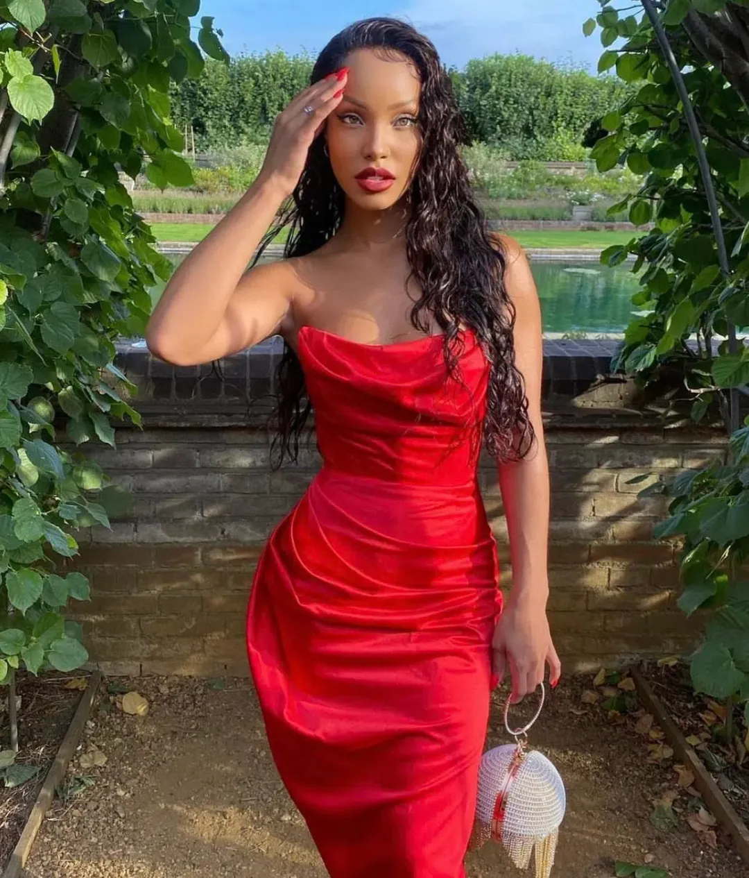 House Of CB Adrienne Strapless Corset Dress Red Size S/AU 8 for rent on The Volte - main image