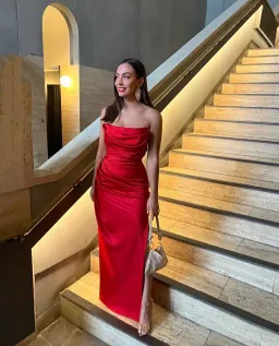 House Of CB Adrienne Strapless Corset Dress Red Size S/AU 8 for rent on The Volte - image 3