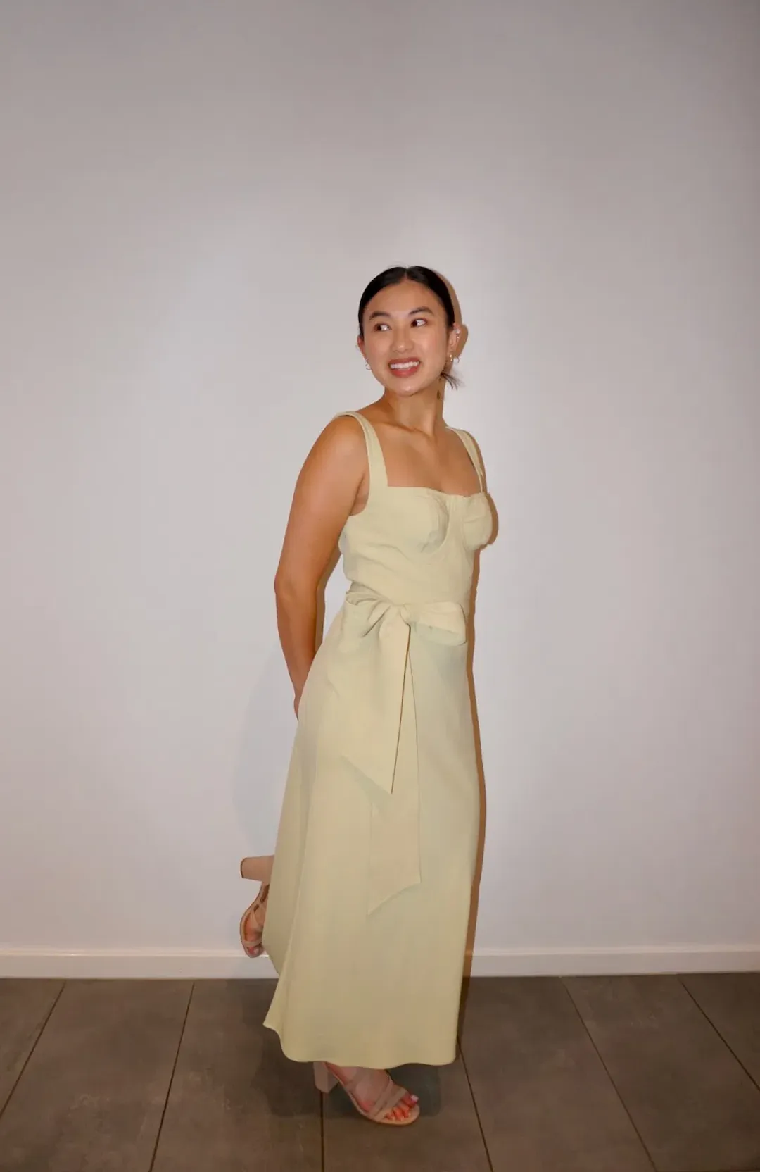 By Johnny Ora Bust Midi Dress Pistachio Size 8 for rent on The Volte - main image