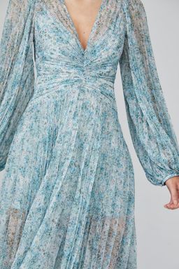 Acler Astone Midi Dress in Blue Fields Size 8 for rent on The Volte - image 2