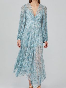 Acler Astone Midi Dress in Blue Fields Size 8 for rent on The Volte - image 4