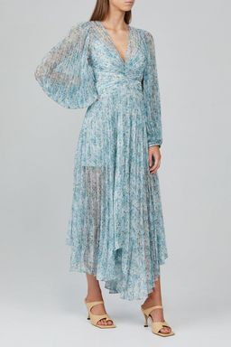 Acler Astone Midi Dress in Blue Fields Size 8 for rent on The Volte - image 1