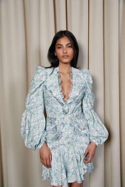 Acler Dixon Mini Dress Blue Floral Size AU 10 for rent on The Volte - image 5