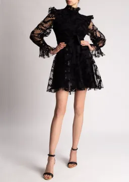 Zimmermann Mesh Mini Dress Black Size 8 for rent on The Volte - image 1