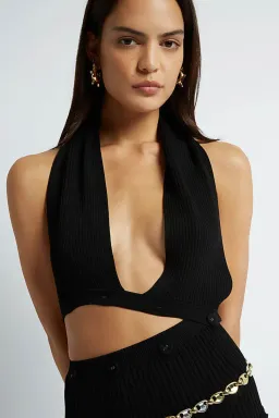 Christopher Esber Deconstruct Backless Halterneck Dress Black Size 6 for rent on The Volte - image 2