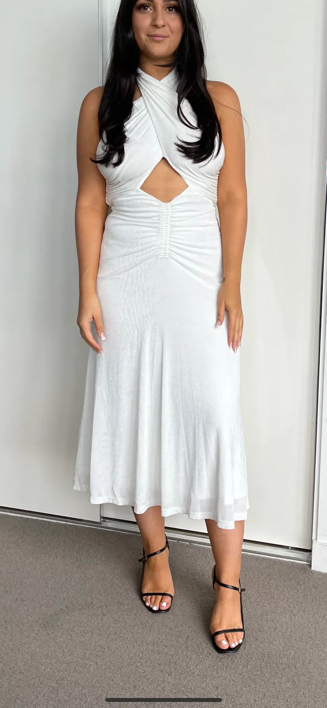 MISHA Esperanza Midi Dress White Size 10/M for rent on The Volte - main image