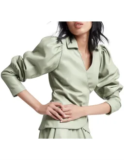 Aje Idyllic Wrap Top and Skirt Set Dusty Sage Green Size 6 for rent on The Volte - image 6