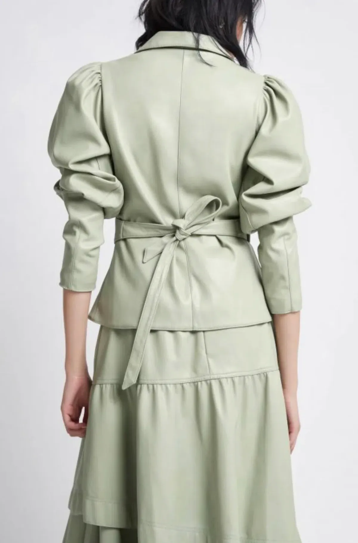 Aje Idyllic Wrap Top and Skirt Set Dusty Sage Green Size 6 - Image 3