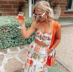 By Nicola Sea Change Top & Maxi Skirt In Summer Vacation Print Size AU 8 for rent on The Volte - image 4