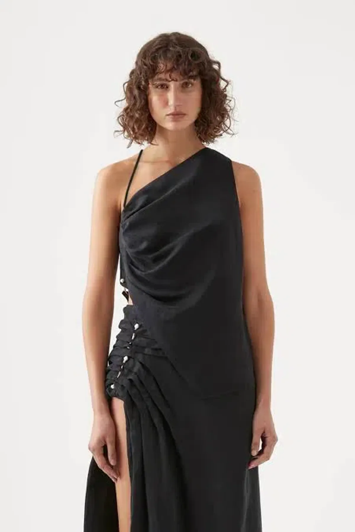 Aje Allure Draped Cami & Mika Split Midi Skirt Set Black Size XS / AU 6 - Image 2