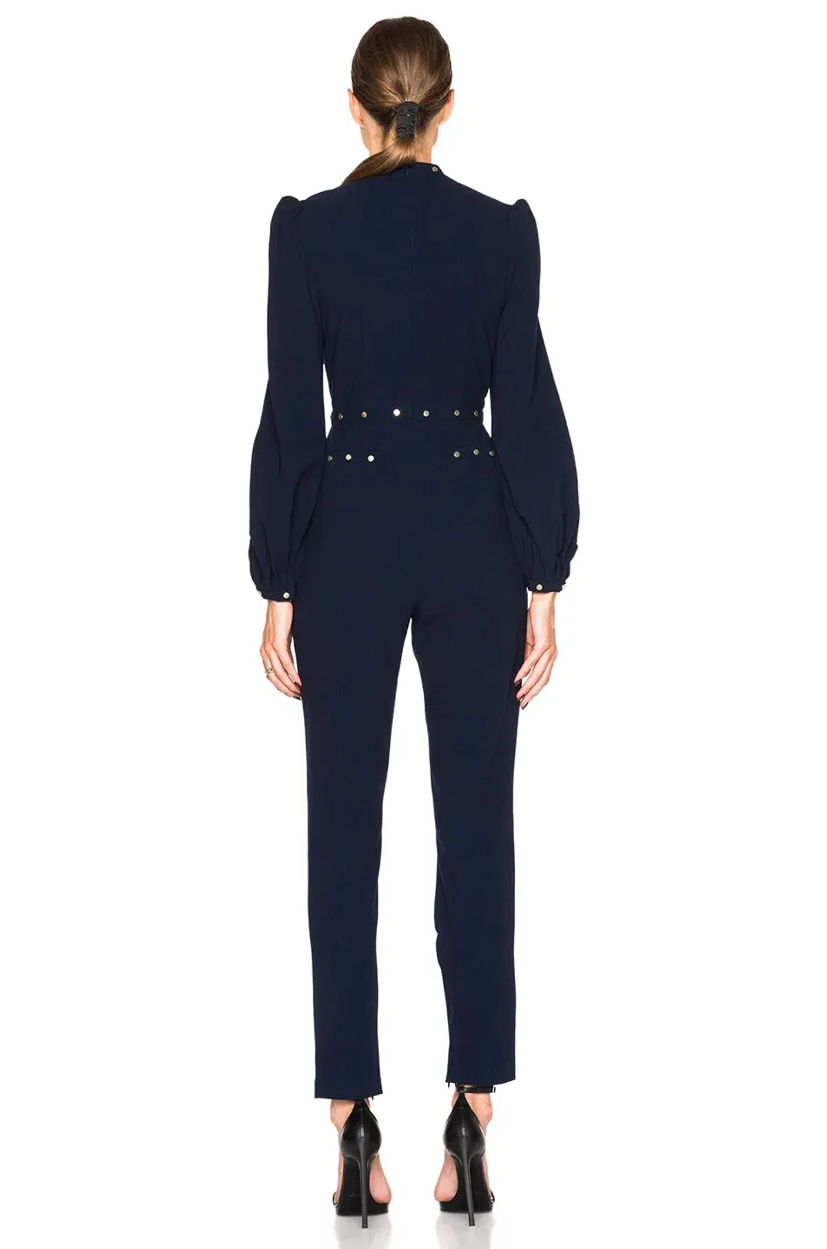 Zimmermann Esplanade Rivet Jumpsuit Navy Size 1/Au 10 - Image 5