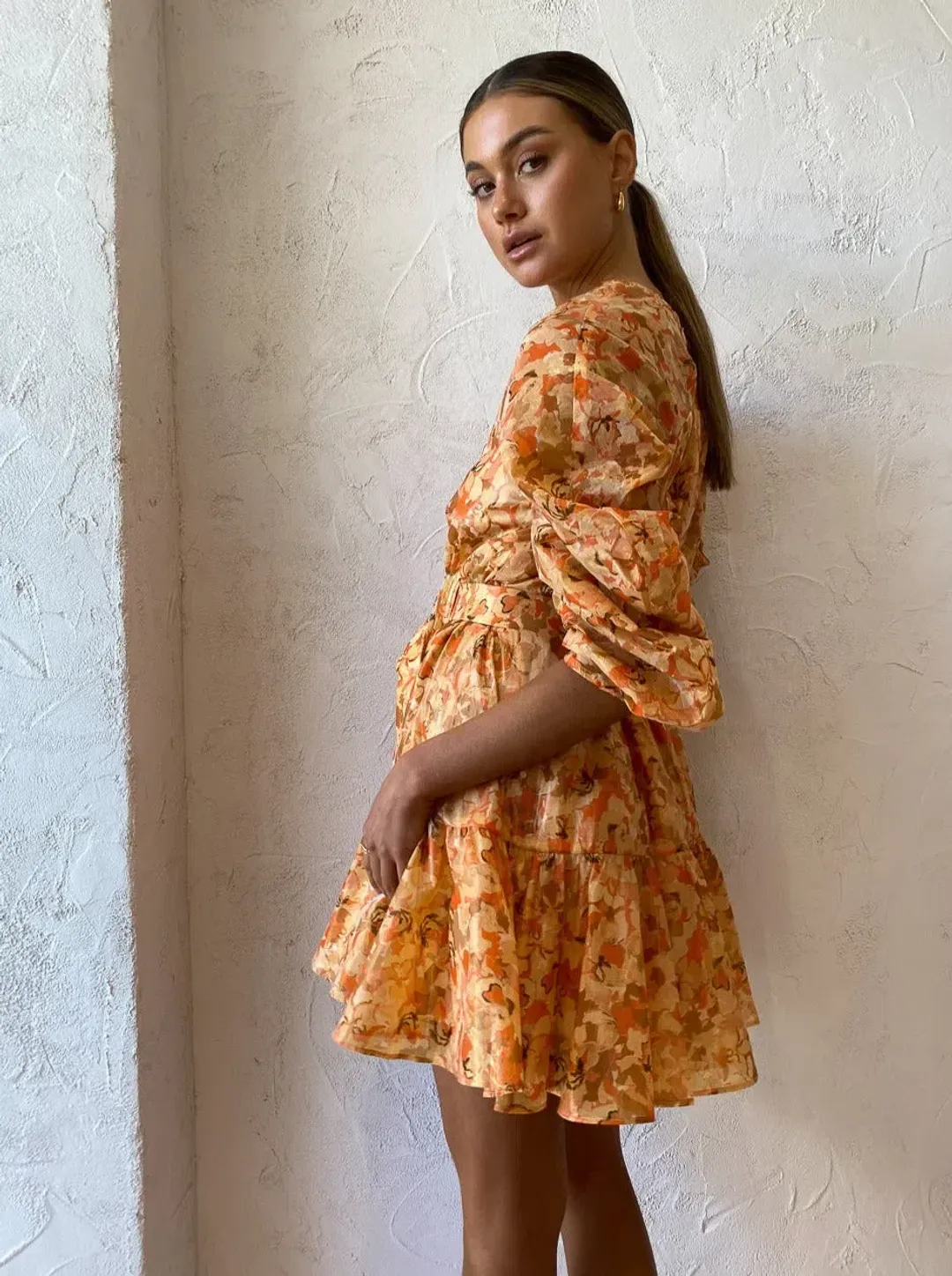 Acler Bonhill Mini Dress in Peach Parfait Size 6 for rent on The Volte - main image