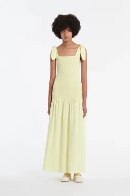 Sir the Label Francesca Shirred Maxi Dress Butter Yellow Size AU 6 for rent on The Volte - image 1