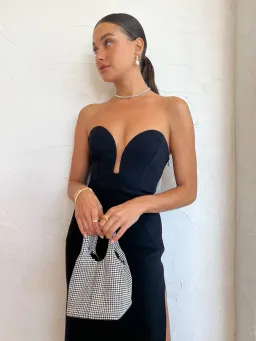 By Johnny Ginny Scoop Split Midi Dress Black Size 8 / S for rent on The Volte - image 2