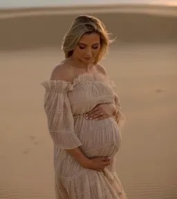 We Are Reclamation Chiffon Delight Gown Beige One Size Fits Most for rent on The Volte - image 9