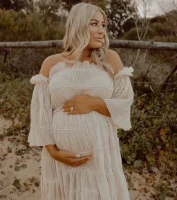 We Are Reclamation Chiffon Delight Gown Beige One Size Fits Most for rent on The Volte - image 4