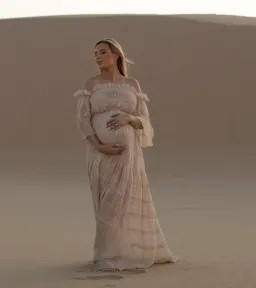 We Are Reclamation Chiffon Delight Gown Beige One Size Fits Most for rent on The Volte - image 7