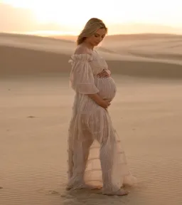 We Are Reclamation Chiffon Delight Gown Beige One Size Fits Most for rent on The Volte - image 10