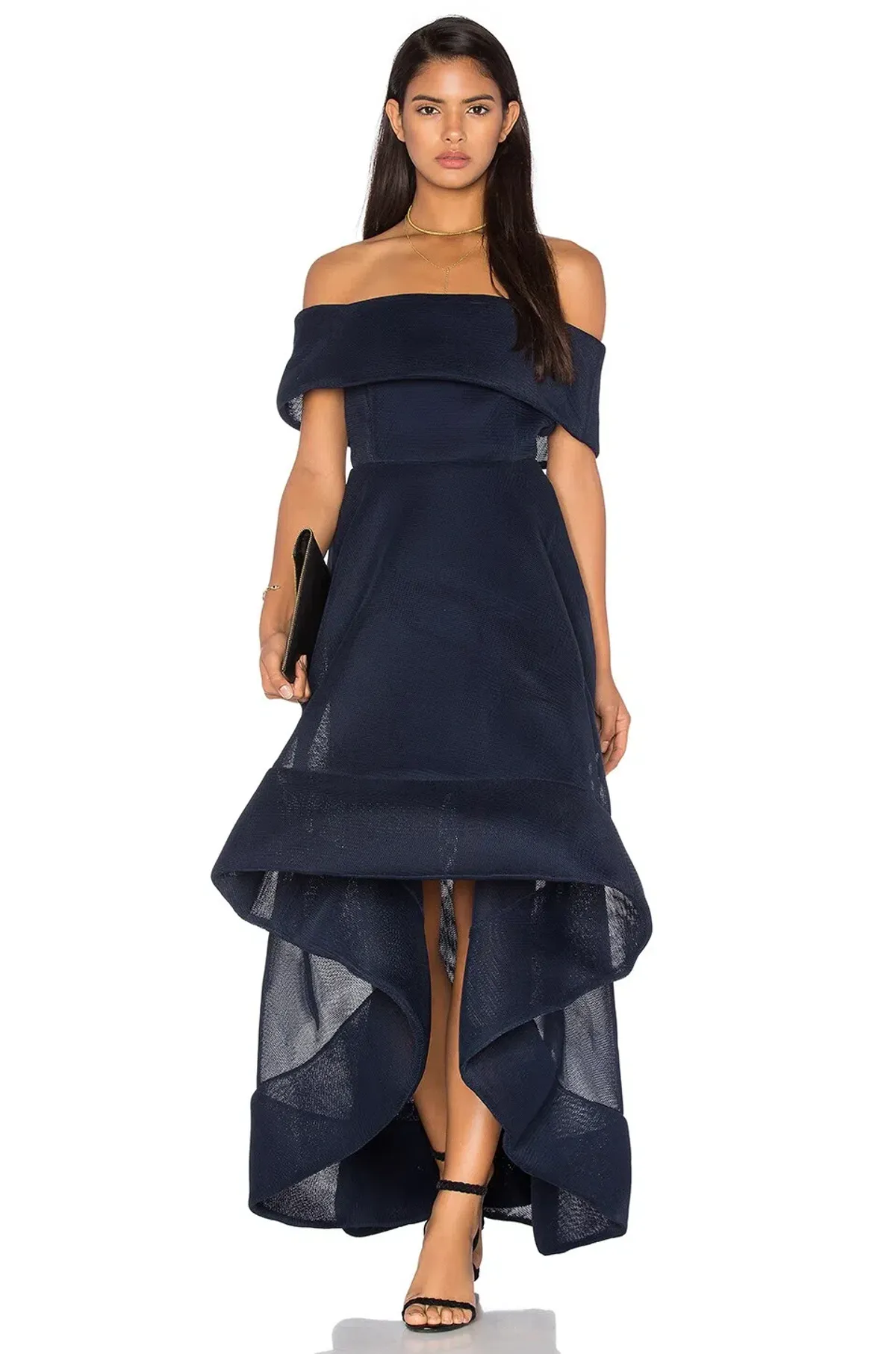 Bronx And Banco Tulip Off Shoulder Dress Navy Size 10 - Image 5