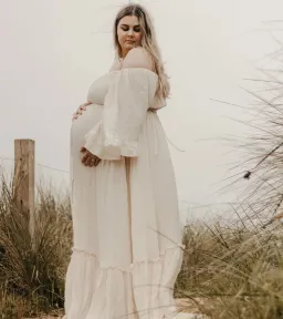 We Are Reclamation Ruffle Me Open Gown Beige Size 22 for rent on The Volte - image 2