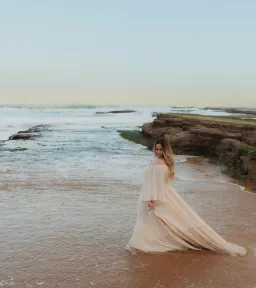 We Are Reclamation Ruffle Me Open Gown Beige Size 22 for rent on The Volte - image 8