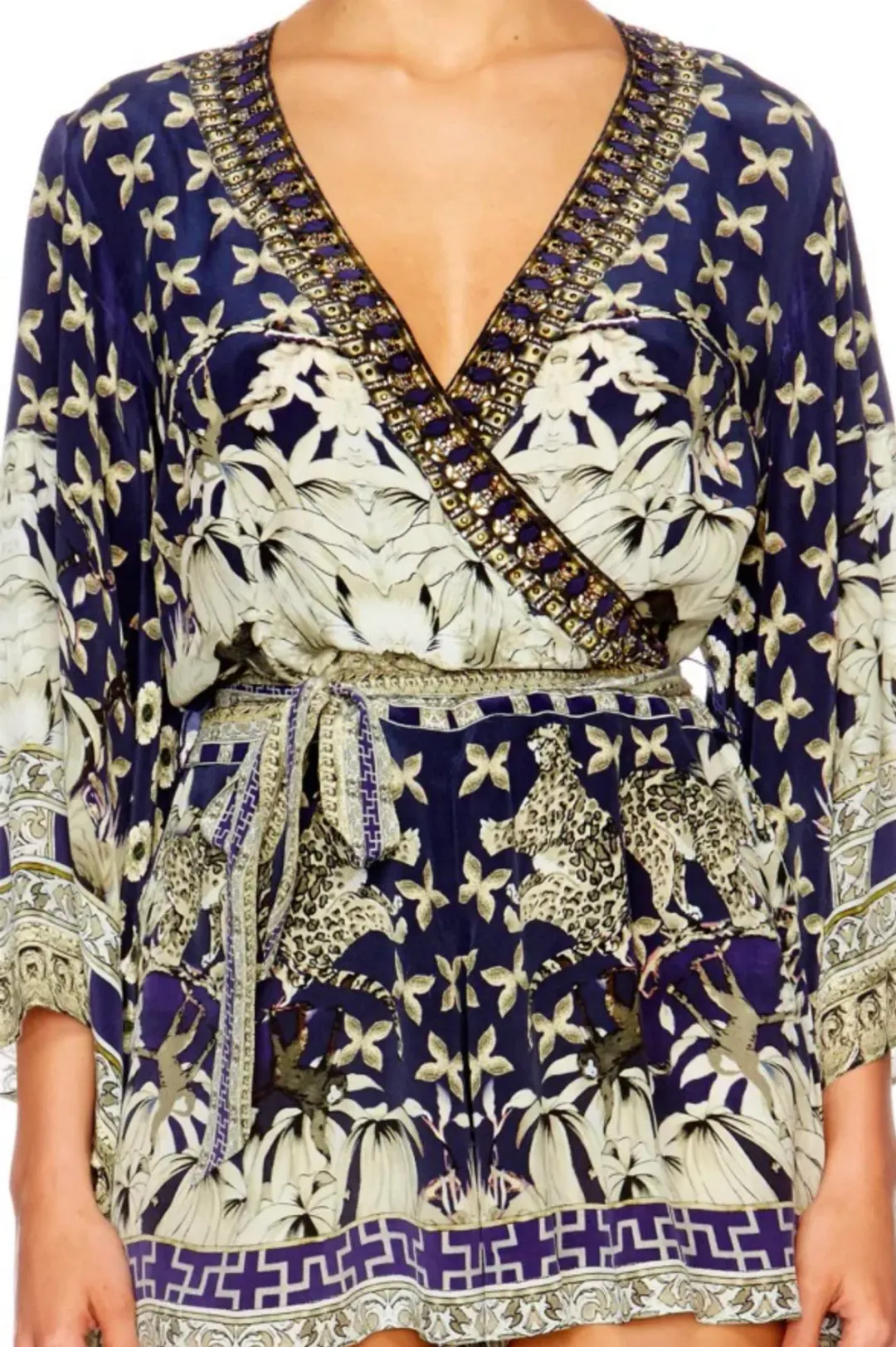 Camilla A Little Past Twilight Kimono Sleeve Playsuit Print Size XS / Au 8 for rent on The Volte - main image