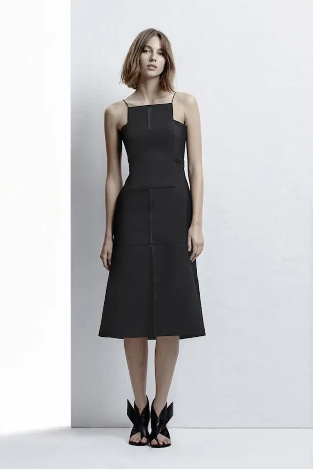 Acler Granger Midi Dress Black Size 12 for rent on The Volte - main image