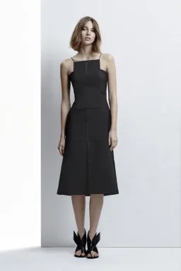 Acler Granger Midi Dress Black Size 12 for rent on The Volte - image 1