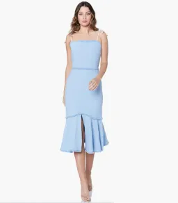 Finders Keepers Echo Midi Dress Pale Blue Size 12 for rent on The Volte - image 1