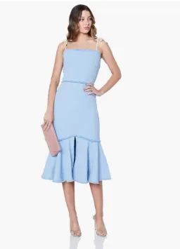 Finders Keepers Echo Midi Dress Pale Blue Size 12 for rent on The Volte - image 2