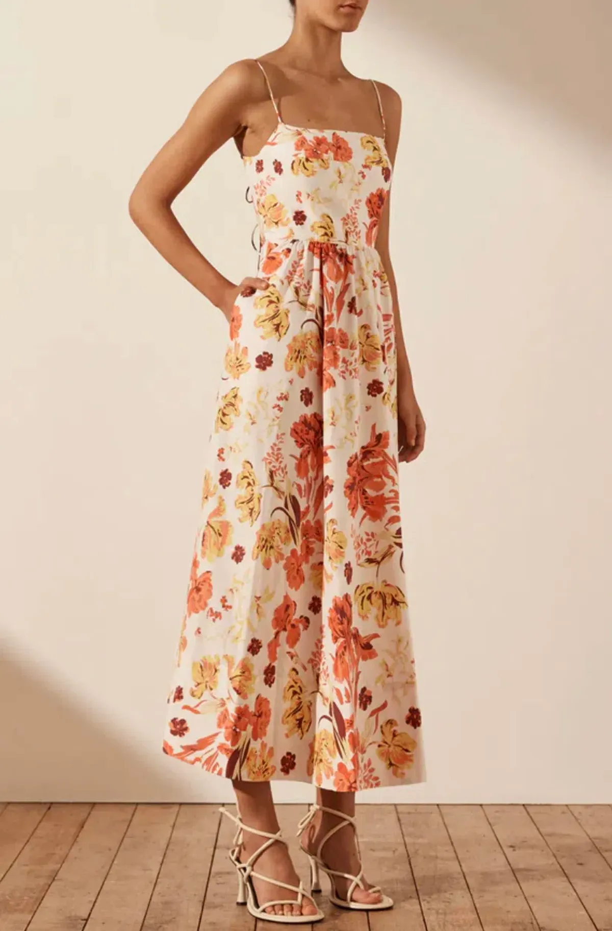Shona Joy Kalani Low Open Back Midi Dress Floral Size 14 / XL - Image 2