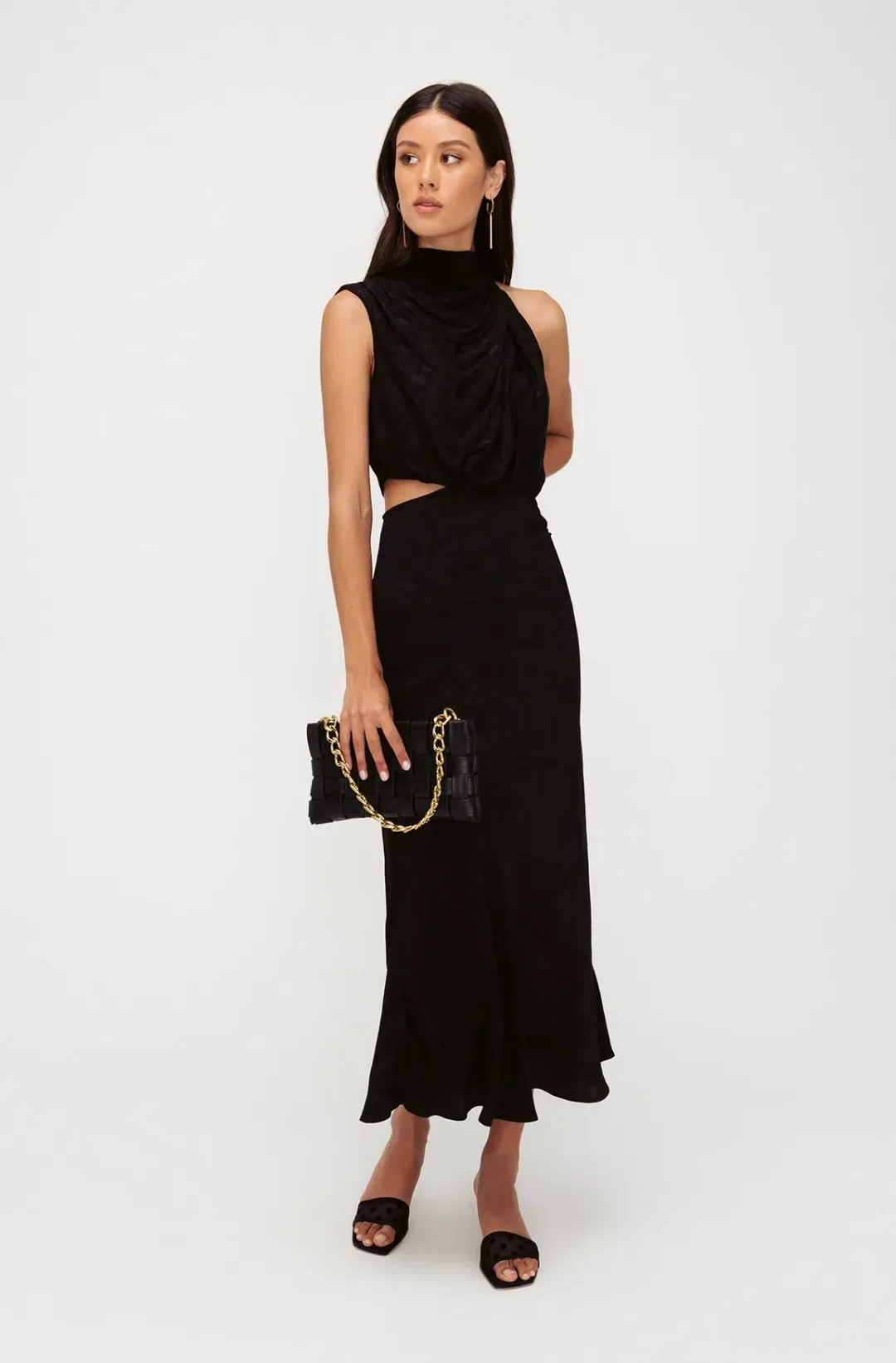 Sheike Reflections Midi Dress in Black Size 12 for rent on The Volte - main image